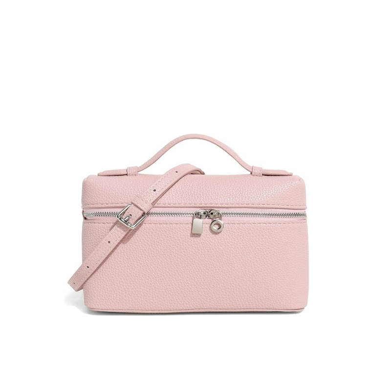 Bolsa Pequena Legítimo Couro Tote Rosa