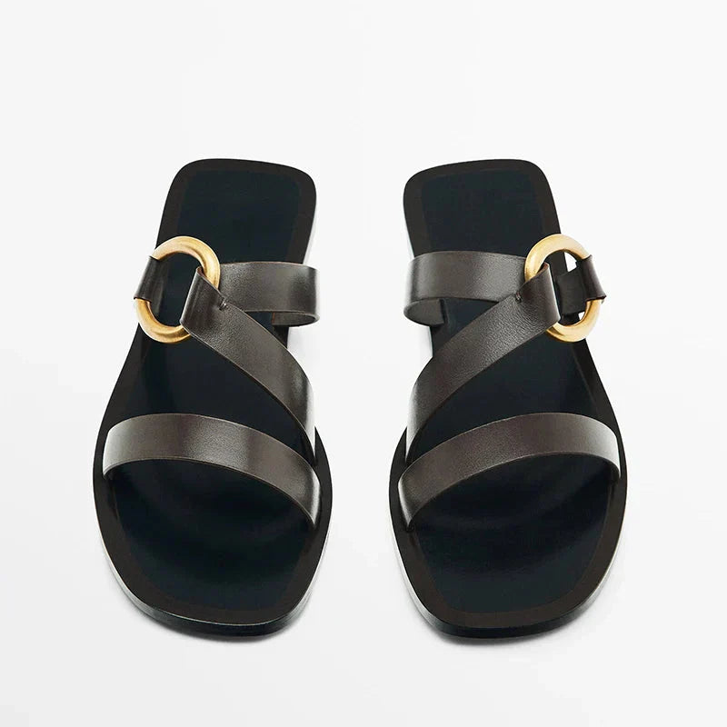 Sandália Rasteira Argola de Metal