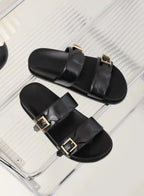 Sandália Rasteria Fivela Dourada Clarisse