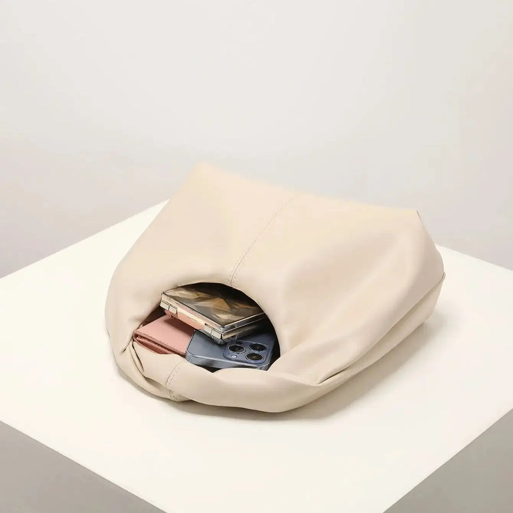 Mini Bolsa de Mão Feita Legítimo Couro - Clean