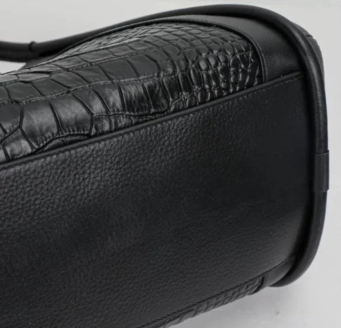 Bolsa Média Legítimo Couro Chloe Croco