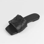 Sandalia Rasteira Legítimo Couro Trançada Mule Sophie