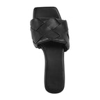 Sandalia Rasteira Legítimo Couro Trançada Mule Sophie