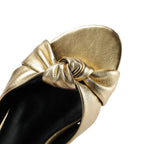 Sandália Couro Legítimo Rasteira Nó