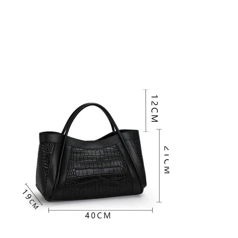 Bolsa Média Legítimo Couro Chloe Croco