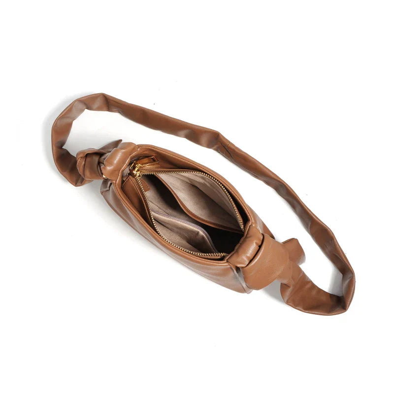 Bolsa Legítimo Couro Tiracolo Laço Hilda