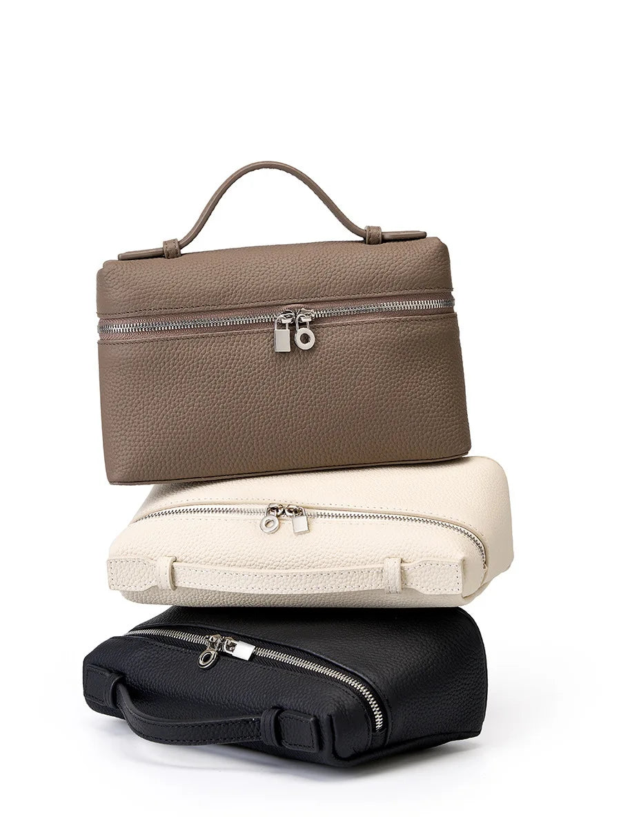 Bolsa Pequena Legítimo Couro Tote Rosa