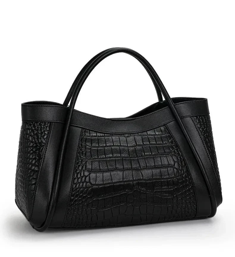 Bolsa Média Legítimo Couro Chloe Croco