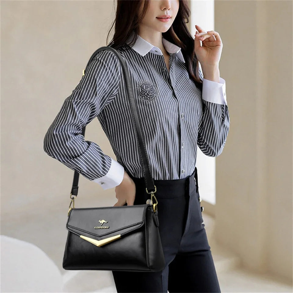 Bolsa Legítimo Couro - Lona