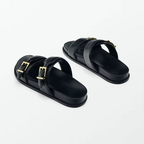 Sandália Rasteria Fivela Dourada Clarisse