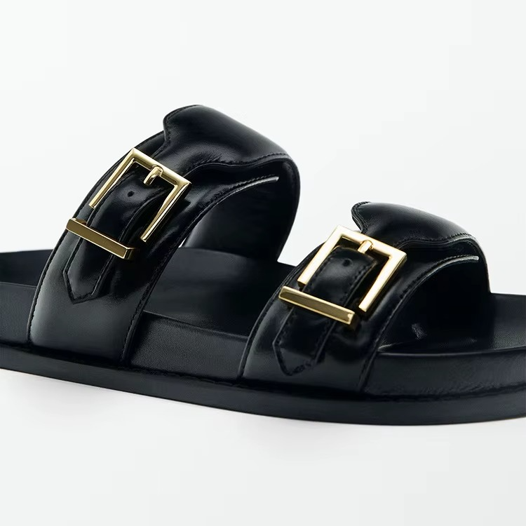 Sandália Rasteria Fivela Dourada Clarisse