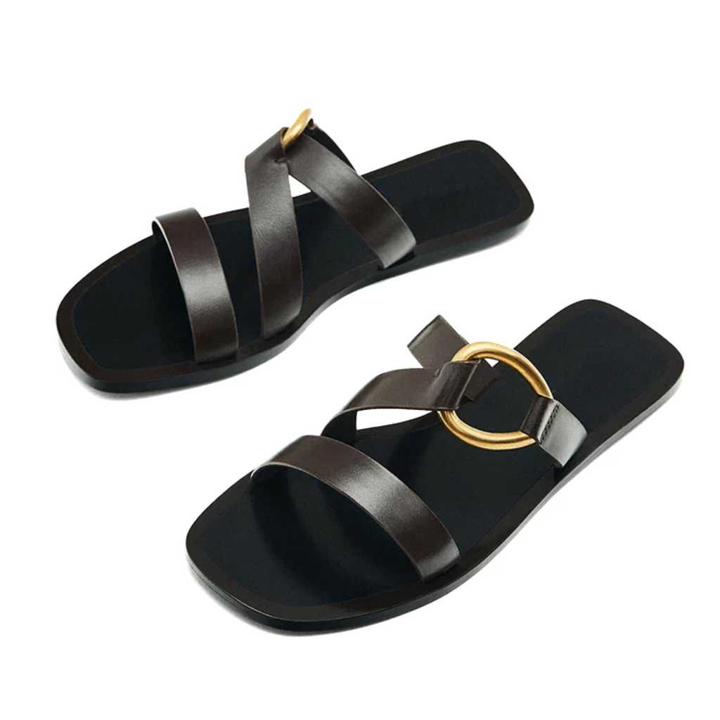 Sandália Rasteira Argola de Metal