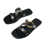 Sandália Rasteira Argola de Metal