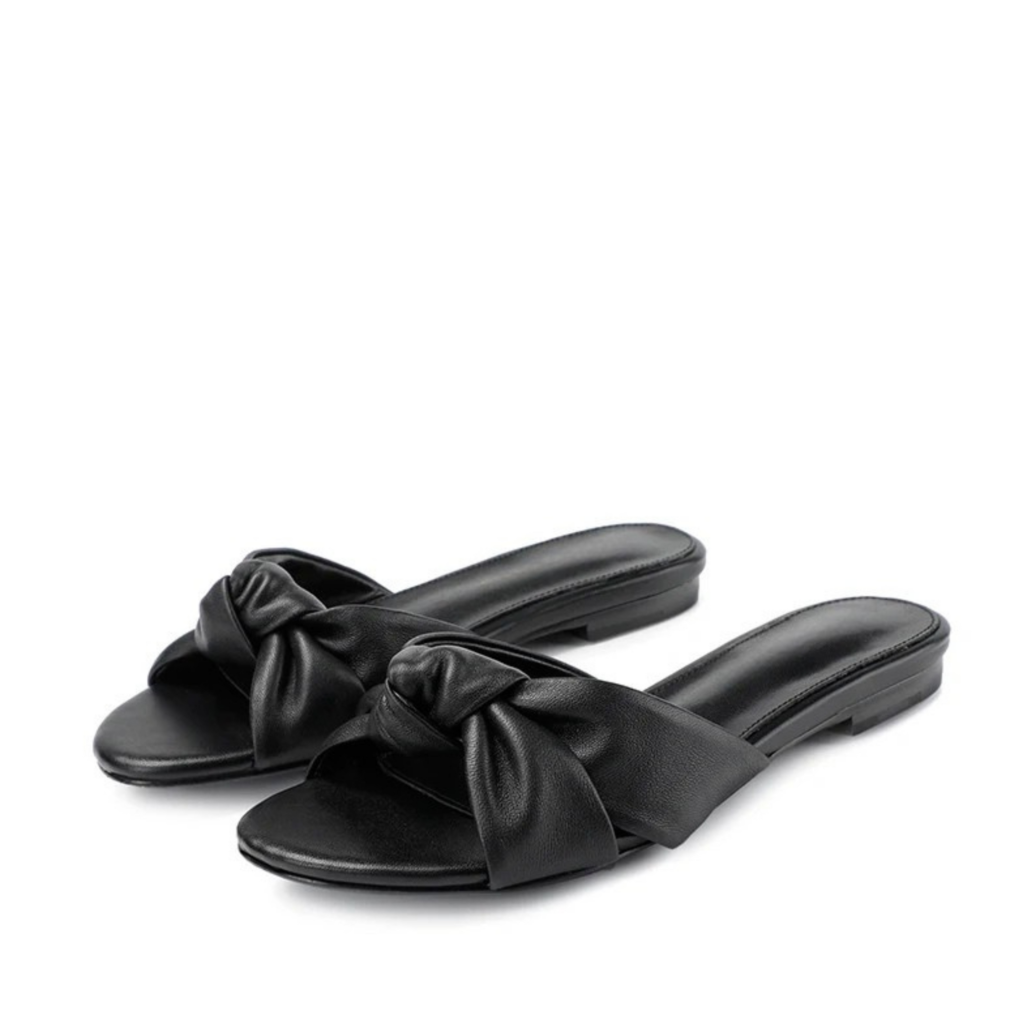 Sandália Couro Legítimo Rasteira Nó