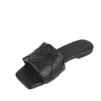 Sandalia Rasteira Legítimo Couro Trançada Mule Sophie