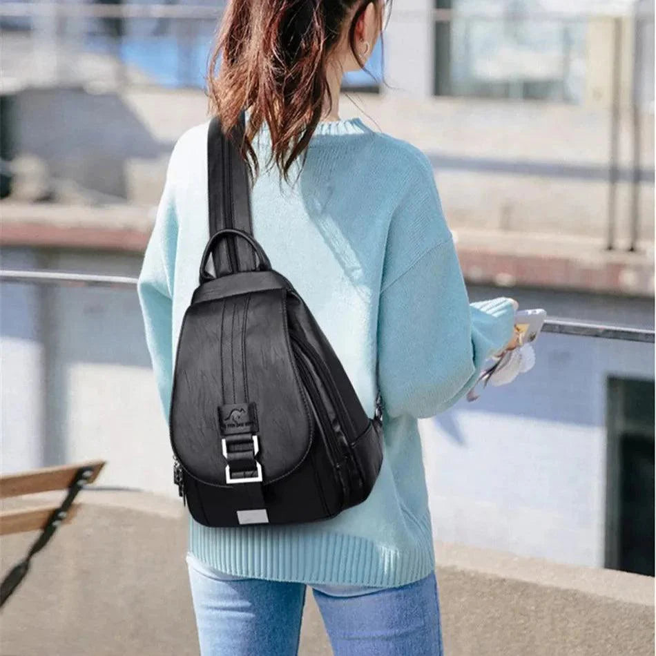 Mochila Feminina Legítimo Couro - Moon