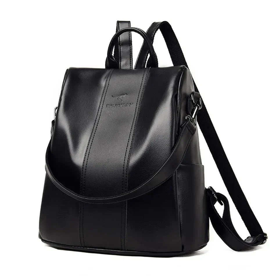 Mochila Feminina Anti Furto Legítimo Couro - Ju