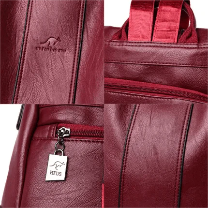 Mochila Feminina Anti Furto Legítimo Couro - Ju