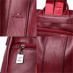 Mochila Feminina Anti Furto Legítimo Couro - Ju