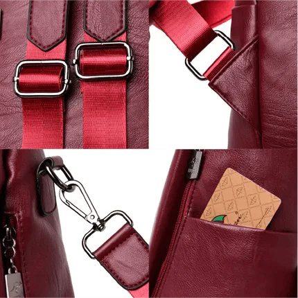 Mochila Feminina Anti Furto Legítimo Couro - Ju