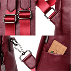 Mochila Feminina Anti Furto Legítimo Couro - Ju