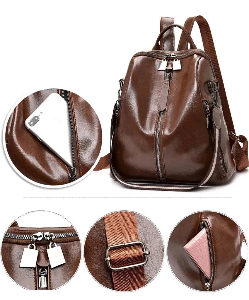 Mochila Feminina Legítimo Couro - Giselle